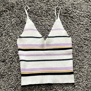 Striped Knit Women's Top - Multicolor